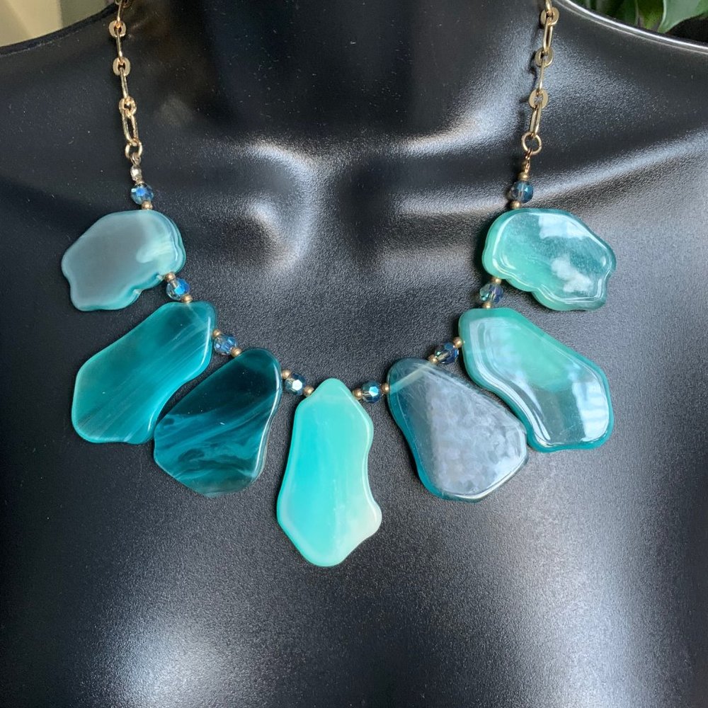 Faux Agate Slab Necklace
